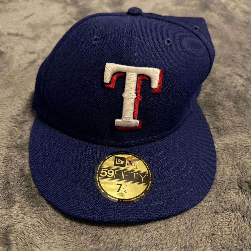 7 1/4 New Era 59fifty Texas Rangers Hat On Field Hat